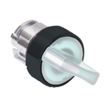 ZB4BK13137 - white illuminated selector switch head Ø22 3-position stay put, Schneider Electric