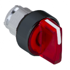 ZB4BK13437 - red illuminated selector switch head Ø22 3-position stay put, Schneider Electric