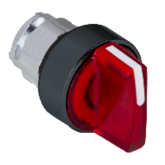 ZB4BK13437 - red illuminated selector switch head Ø22 3-position stay put, Schneider Electric