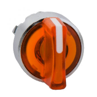 ZB4BK1353 - orange illuminated selector switch head Ø22 3-position stay put, Schneider Electric