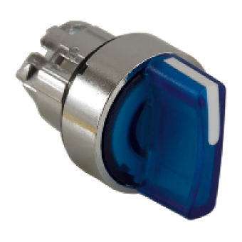 ZB4BK1363 - blue illuminated selector switch head Ø22 3-position stay put, Schneider Electric