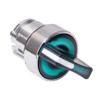 ZB4BK1433 - green illuminated selector switch head Ø22 2-position spring return, Schneider Electric