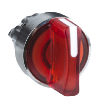 ZB4BK1443 - red illuminated selector switch head Ø22 2-position spring return, Schneider Electric