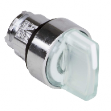 ZB4BK1513 - white illuminated selector switch head Ø22 3-position spring return, Schneider Electric