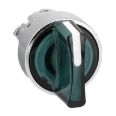 ZB4BK1533 - green illuminated selector switch head Ø22 3-position spring return, Schneider Electric
