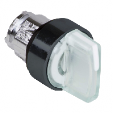 ZB4BK17137 - white illuminated selector switch head Ø22 3-position spring return, Schneider Electric