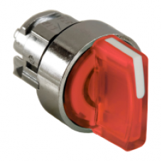 ZB4BK1743 - red illuminated selector switch head Ø22 3-position spring return, Schneider Electric