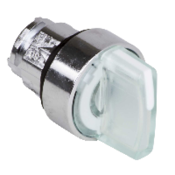 ZB4BK1813 - white illuminated selector switch head Ø22 3-position spring return, Schneider Electric