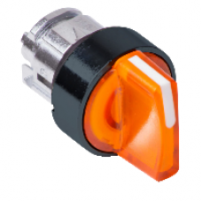 ZB4BK18537 - orange illuminated selector switch head Ø22 3-position spring return, Schneider Electric