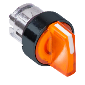 ZB4BK18537 - orange illuminated selector switch head Ø22 3-position spring return, Schneider Electric