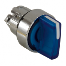 ZB4BK1863 - blue illuminated selector switch head Ø22 3-position spring return, Schneider Electric