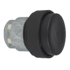 ZB4BL27 - black projecting pushbutton head Ø22 spring return unmarked, Schneider Electric