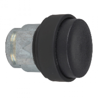 ZB4BL27 - black projecting pushbutton head Ø22 spring return unmarked, Schneider Electric