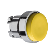 ZB4BL5 - yellow projecting pushbutton head Ø22 spring return unmarked, Schneider Electric