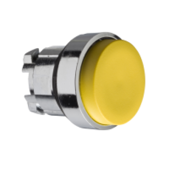 ZB4BL5 - yellow projecting pushbutton head Ø22 spring return unmarked, Schneider Electric