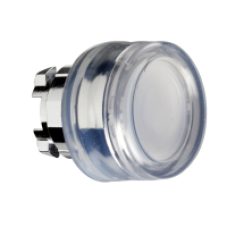 ZB4BP18 - white flush pushbutton head Ø22 spring return unmarked, Schneider Electric
