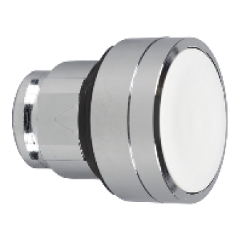 ZB4BP183 - white flush pushbutton head Ø22 spring return unmarked, Schneider Electric