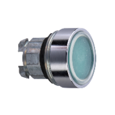 ZB4BP383 - green flush pushbutton head Ø22 spring return unmarked, Schneider Electric