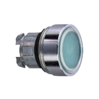 ZB4BP383 - green flush pushbutton head Ø22 spring return unmarked, Schneider Electric