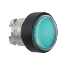 ZB4BP3837 - green flush pushbutton head Ø22 spring return unmarked, Schneider Electric