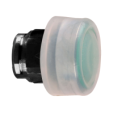 ZB4BP387 - green flush pushbutton head Ø22 spring return unmarked, Schneider Electric