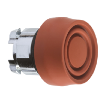 ZB4BP4S - red flush pushbutton head Ø22 spring return unmarked, Schneider Electric