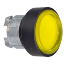 ZB4BP5837 - yellow flush pushbutton head Ø22 spring return unmarked, Schneider Electric