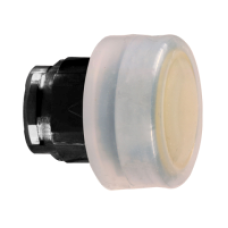 ZB4BP587 - yellow flush pushbutton head Ø22 spring return unmarked, Schneider Electric