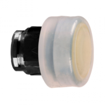 ZB4BP587 - yellow flush pushbutton head Ø22 spring return unmarked, Schneider Electric