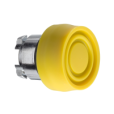 ZB4BP5S - yellow flush pushbutton head Ø22 spring return unmarked, Schneider Electric