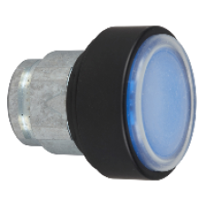 ZB4BP6837 - blue flush pushbutton head Ø22 spring return unmarked, Schneider Electric