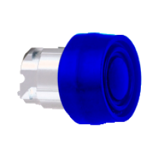ZB4BP6S - blue flush pushbutton head Ø22 spring return unmarked, Schneider Electric