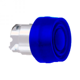 ZB4BP6S - blue flush pushbutton head Ø22 spring return unmarked, Schneider Electric