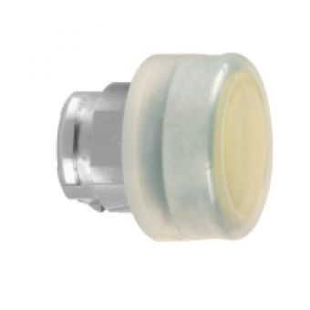 ZB4BPA5 - yellow flush pushbutton head Ø22 spring return unmarked, Schneider Electric