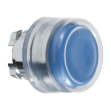 ZB4BPA6 - blue flush pushbutton head Ø22 spring return unmarked, Schneider Electric