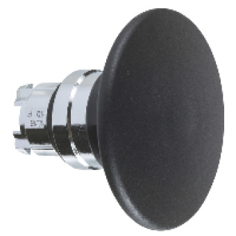 ZB4BR2 - black Ø60 mushroom pushbutton head Ø22 spring return, Schneider Electric