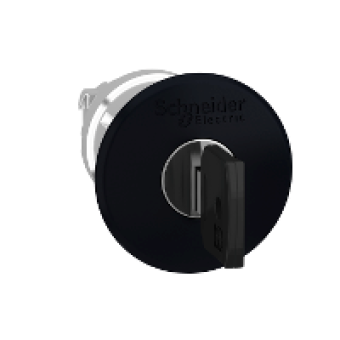 ZB4BS12 - black Ø40 mushroom pushbutton head Ø22 latching key release, Schneider Electric