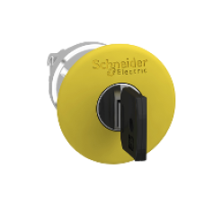 ZB4BS15 - yellow mushroom Ø40 mm Emergency stop Ø22 key release 455E, Schneider Electric