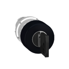 ZB4BS72 - black Ø30 mushroom pushbutton head Ø22 latching key release, Schneider Electric