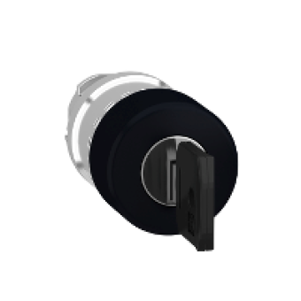 ZB4BS72 - black Ø30 mushroom pushbutton head Ø22 latching key release, Schneider Electric