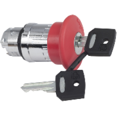 ZB4BS944 - red Ø40 Emergency stop switching off head Ø22 trigger and latching key release, Schneider Electric