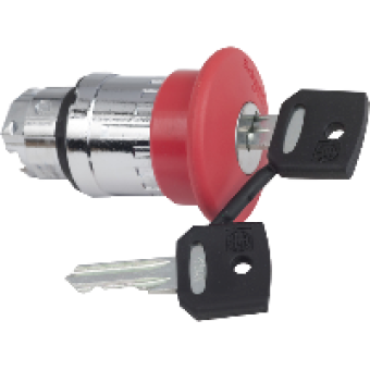 ZB4BS944 - red Ø40 Emergency stop switching off head Ø22 trigger and latching key release, Schneider Electric