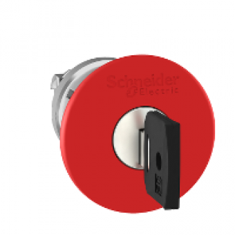 ZB4BS94410 - red Ø40 Emergency stop switching off head Ø22 trigger and latching key release, Schneider Electric