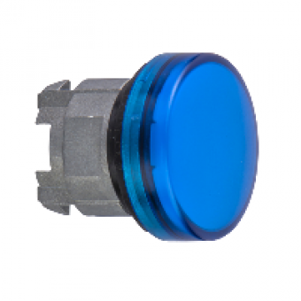 ZB4BV06 - blue pilot light head Ø22 with plain lens for BA9s bulb, Schneider Electric