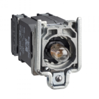 ZB4BW035 - light block with body/fixing collar with BA9s incandesc. bulb 110...120V 1NO+1NC, Schneider Electric