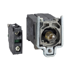 ZB4BW051 - light block with body/fixing collar with BA9s incandesc. bulb 400V 1NO, Schneider Electric