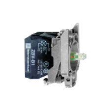 ZB4BW0G15 - white light block with body/fixing collar with integral LED 110...120V 1NO+1NC, Schneider Electric