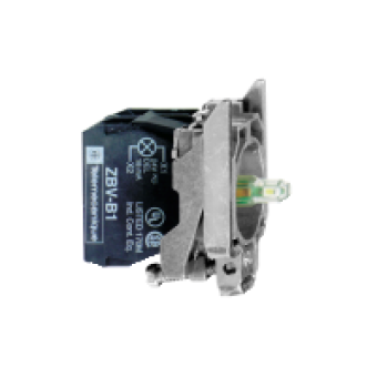 ZB4BW0M15 - white light block with body/fixing collar with integral LED 230...240V 1NO+1NC, Schneider Electric
