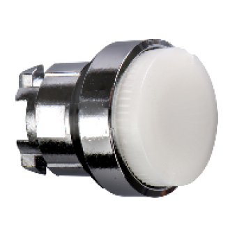 ZB4BW11 - white projecting illuminated pushbutton head Ø22 spring return for BA9s bulb, Schneider Electric