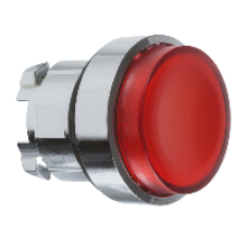ZB4BW143 - red projecting illuminated pushbutton head Ø22 spring return for integral LED, Schneider Electric